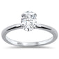 1.50ct 8x6mm Oval Cubic Zirconia .925 Sterling Silver Solitaire Engagement Ring Sizes 4-9