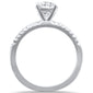 2.00ct 9x7mm Oval & Round Cubic Zirconia .925 Sterling Silver Solitaire Engagement Ring Sizes 4-9