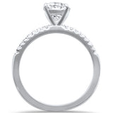 2.00ct 9x7mm Oval & Round Cubic Zirconia .925 Sterling Silver Solitaire Engagement Ring Sizes 4-9