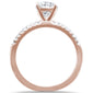 2.00ct 9x7mm Rose Gold Plated Oval & Round Cubic Zirconia .925 Sterling Silver Solitaire Engagement Ring Sizes 4-9
