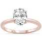 2.00ct 9x7mm Rose Gold Plated Oval Cubic Zirconia .925 Sterling Silver Solitaire Engagement RingSizes 4-9