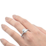 3.00ct 10x8mm Oval Cubic Zirconia .925 Sterling Silver Solitaire Engagement Ring Sizes 4-9