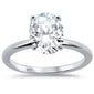 3.00ct 10x8mm Oval Cubic Zirconia .925 Sterling Silver Solitaire Engagement Ring Sizes 4-9