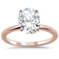 3.00ct 10x8mm Rose Gold Plated Oval Cubic Zirconia .925 Sterling Silver Solitaire Engagement Ring Sizes 4-9