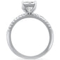 2.50ct 9x7mm Radiant Cut & Round Cubic Zirconia .925 Sterling Silver Solitaire Engagement Ring Sizes 4-10