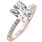 2.50ct 9x7mm Rose Gold Plated Radiant Cut & Round Cubic Zirconia .925 Sterling Silver Solitaire Engagement Ring Sizes 4-9