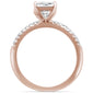 2.50ct 9x7mm Rose Gold Plated Radiant Cut & Round Cubic Zirconia .925 Sterling Silver Solitaire Engagement Ring Sizes 4-10