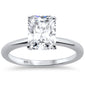 2.50ct 9x7mm Radiant Cut Cubic Zirconia .925 Sterling Silver Solitaire Engagement Ring Sizes 4-10