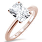 2.50ct 9x7mm Rose Gold Plated Radiant Cut Cubic Zirconia .925 Sterling Silver Solitaire Engagement RingSizes 4-9