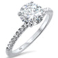 2.00ct 8mm Round Cubic Zirconia .925 Sterling Silver Solitaire Engagement RingSizes 4-11