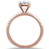 2.00ct 8mm Round Cubic Zirconia Rose Gold Plated .925 Sterling Silver Solitaire Engagement Ring Sizes 4-11