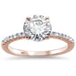 2.00ct 8mm Round Cubic Zirconia Rose Gold Plated .925 Sterling Silver Solitaire Engagement Ring Sizes 4-11