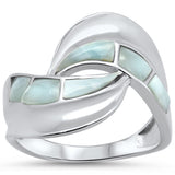 New Natural Larimar  .925 Sterling Silver Ring Sizes 5-10