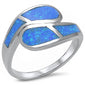 <span>CLOSEOUT!</span>Blue Fire Opal .925 Sterling Silver Fashion Ring Sizes 5-10