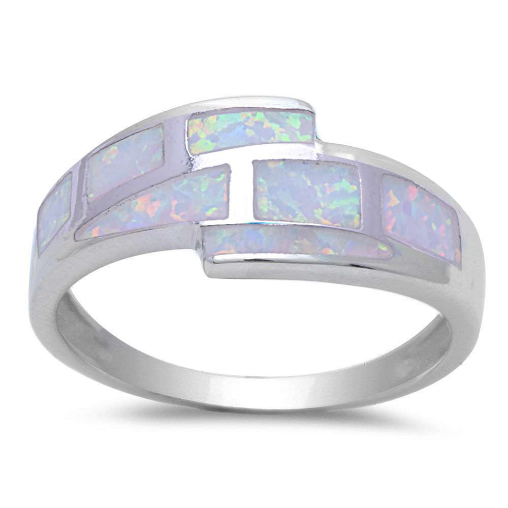 White Opal .925 Sterling Silver Ring Sizes 5-10