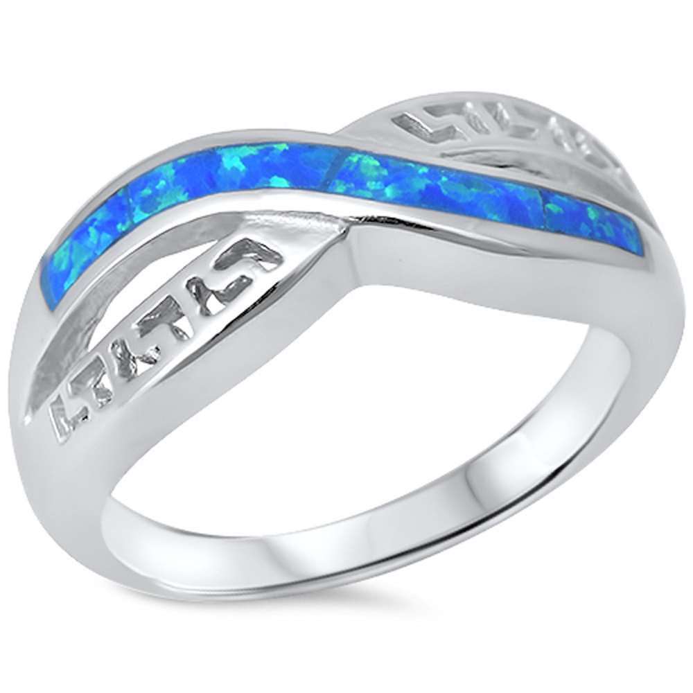 Blue Opal .925 Sterling Silver Ring sizes 6-9