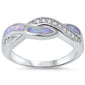 White Opal & Cz .925 Sterling Silver Ring sizes 6-9