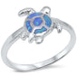 Blue Opal Turtle .925 Sterling Silver Ring sizes 6-9