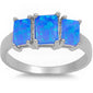 3 Blue Fire Opal .925 Sterling Silver Ring sizes 6-10