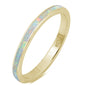 White Opal Band .925 Sterling Silver Ring Sizes 4-10