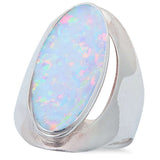White Opal .925 Sterling Silver Ring