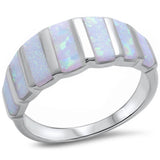 White Opal .925 Sterling Silver Ring Sizes 4-11