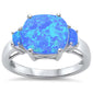 <span>CLOSEOUT!</span>New 3 Blue Fire Opal Fashion .925 Sterling Silver Ring