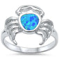 <span>CLOSEOUT!</span> Blue Opal Crab .925 Sterling Silver Ring Sizes 5-6,9-11