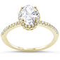 Yellow Gold Plated Oval Cut Cubic Zirconia Engagement  .925 Sterling Silver Ring Sizes 5-10