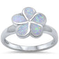 <span>CLOSEOUT! </span>White Opal Plumeria.925 Sterling Silver Ring