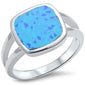 <span>CLOSEOUT!</span>Cushion shape Blue Fire Opal .925 Sterling Silver Ring