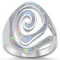 <span>CLOSEOUT!</span> Swirl Design White Opal Fashion .925 Sterling Silver Ring