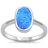 <span>CLOSEOUT!</span>Blue Opal Fashion .925 Sterling Silver Ring