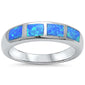 <span>CLOSEOUT!</span> Blue Opal Band .925 Sterling Silver Ring