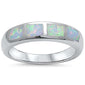 <span>CLOSEOUT!</span> White Opal Band .925 Sterling Silver Ring