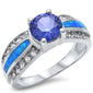 <span>CLOSEOUT!</span> Tanzanite, Blue Opal & Cubic Zirconia .925 Sterling Silver Ring