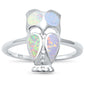 <span>CLOSEOUT!</span>White Opal Owl .925 Sterling Silver Ring