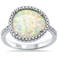 <span>Closeout!</span>Lab Created White Opal & Cz .925 Sterling Silver Ring Size 5
