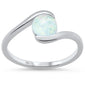 Round White Opal .925 Sterling Silver Ring Sizes 5-10