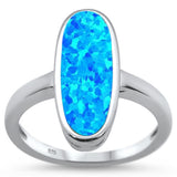 <span>CLOSEOUT! </span>Blue Opal Oval .925 Sterling Silver Ring Sizes 6-8