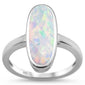 White Opal Oval .925 Sterling Silver Ring Sizes 5-10