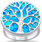 <span>CLOSEOUT! </span>Lab Created Blue Opal Tree Of Life .925 Sterling Silver Ring