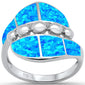 <span>CLOSEOUT! </span>Blue Opal Fashion .925 Sterling Silver Ring