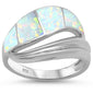 <span>CLOSEOUT! </span>White Opal New Design Wave .925 Sterling Silver Ring