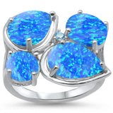 <span>CLOSEOUT! </span> Blue Opal & Blue Topaz Cubic Zirconia .925 Sterling Silver Ring