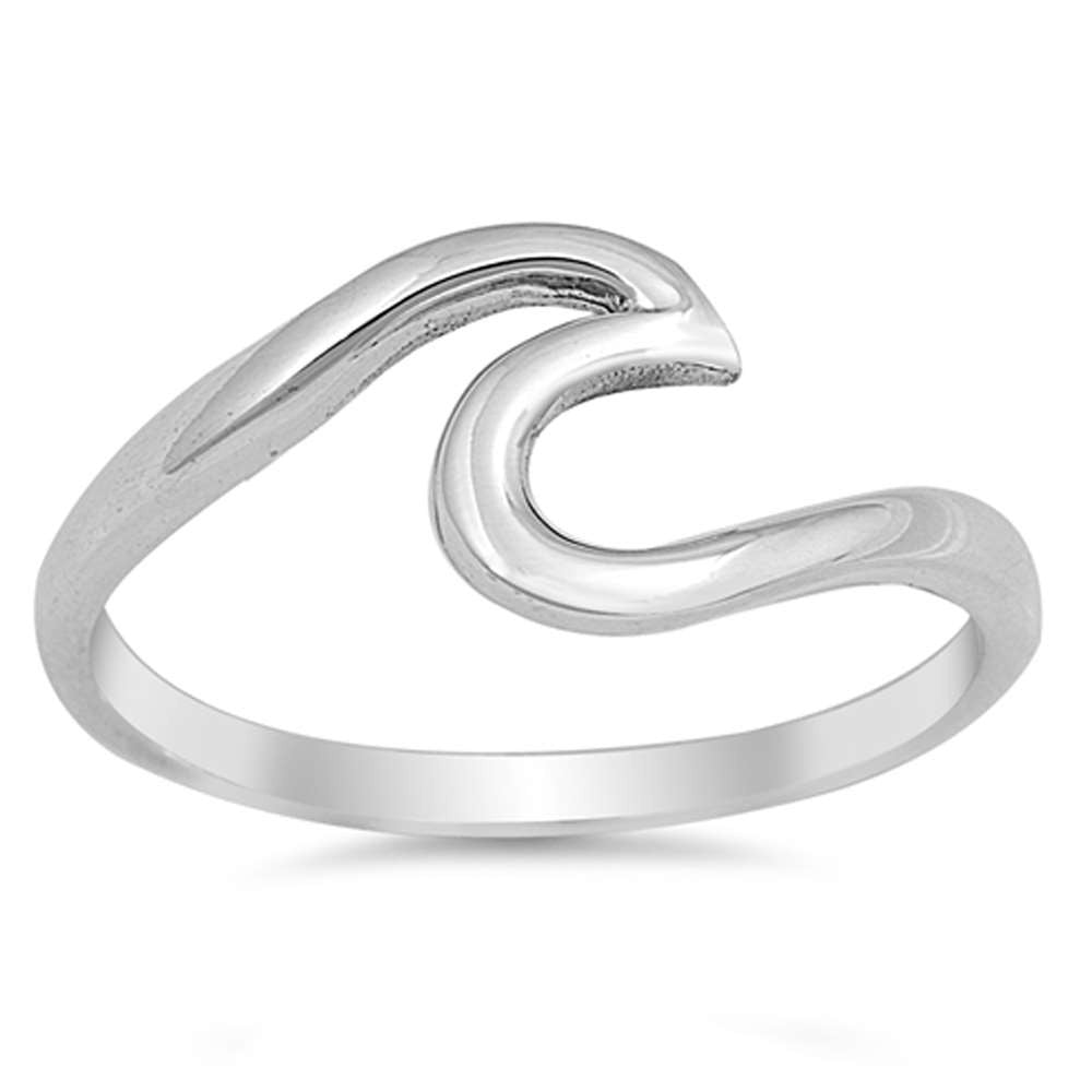 Ring with wave on sale design