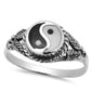 Ancient Chinese Symbol Yin Yang .925 Sterling Silver Ring Sizes 5-9