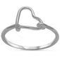 Silver Plain Heart .925 Sterling Silver Ring Sizes 2-10
