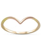 Yellow Gold Plated V-Shape .925 Sterling Silver Ring Sizes 2-10