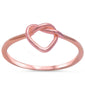 Rose Gold Plated Plain Heart Knot .925 Sterling Silver Ring Sizes 3-10